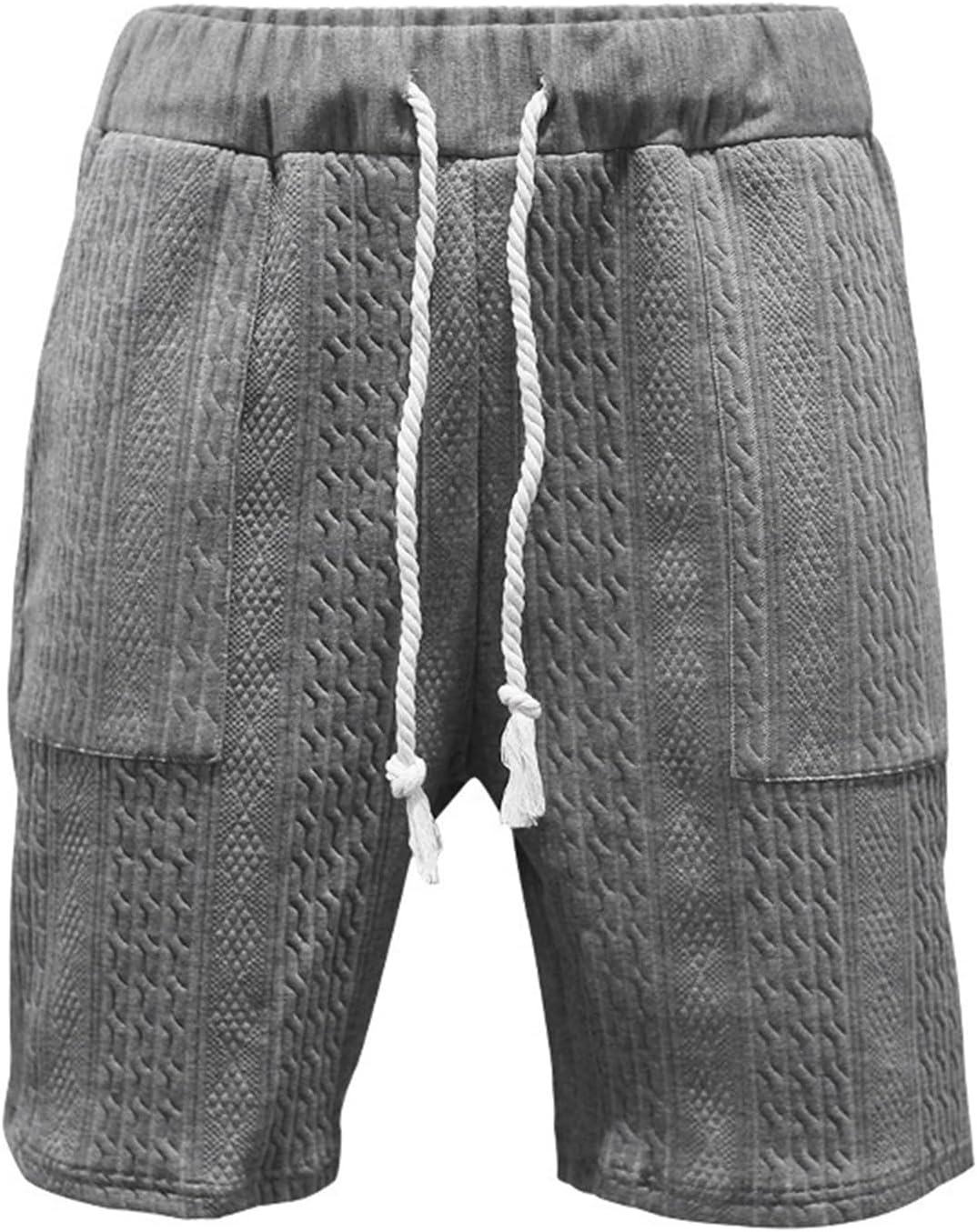 Shorts for Men Trendy 2024 Stretch Waist Drawstring Solid Lounge Short Loose Comfy Casual Summer Shorts with Pockets