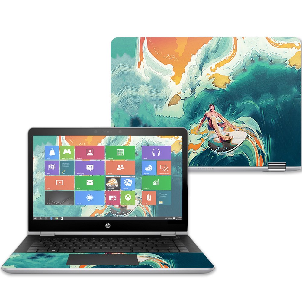 MightySkins Vinyl Decal Skin For HP Pavilion X360 15.6 (2018) - Acid Surf Design