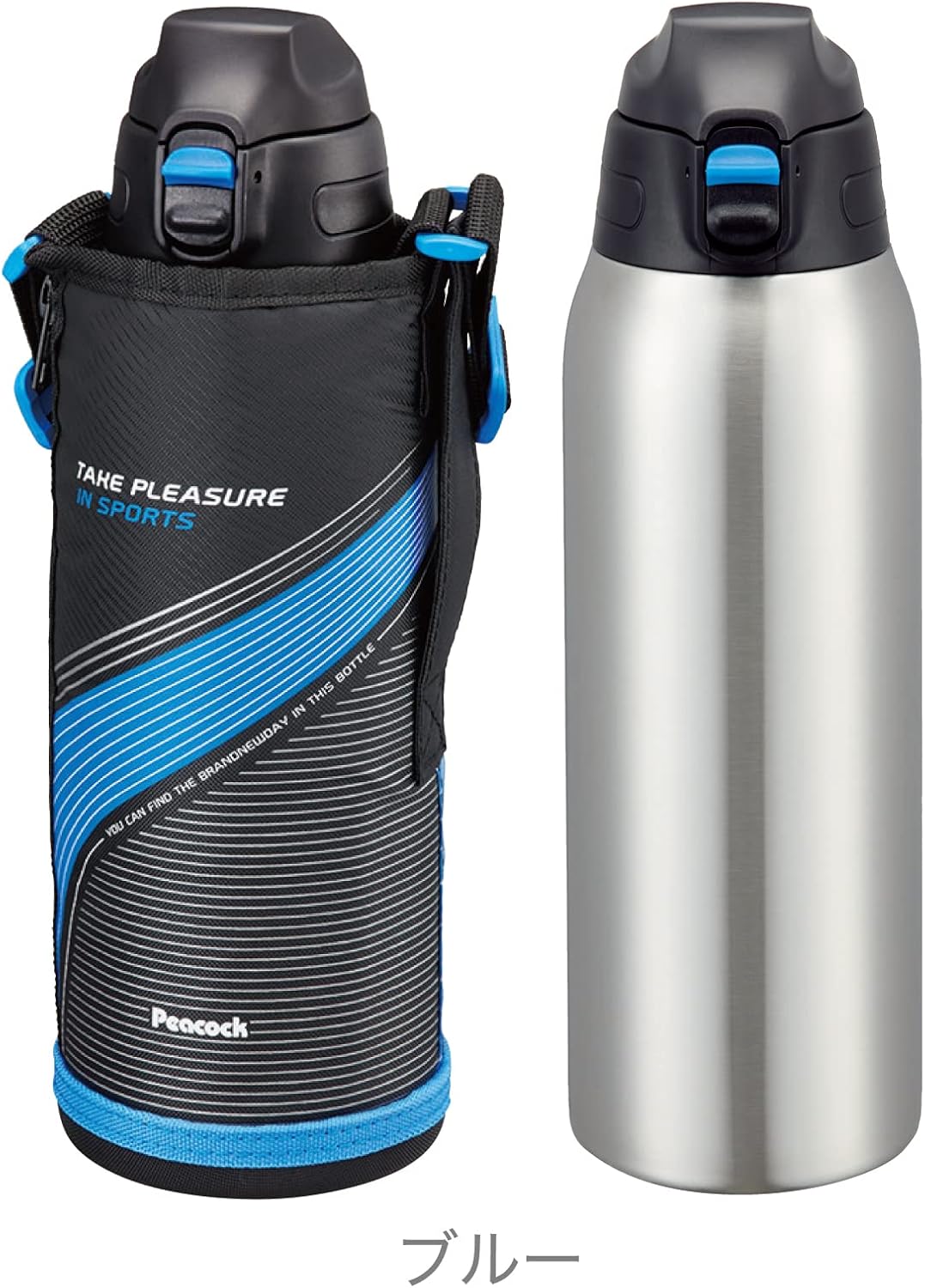 Peacock stainless steel bottle drink straight (with pouch) 1.0l Blue an AJC – F101 A