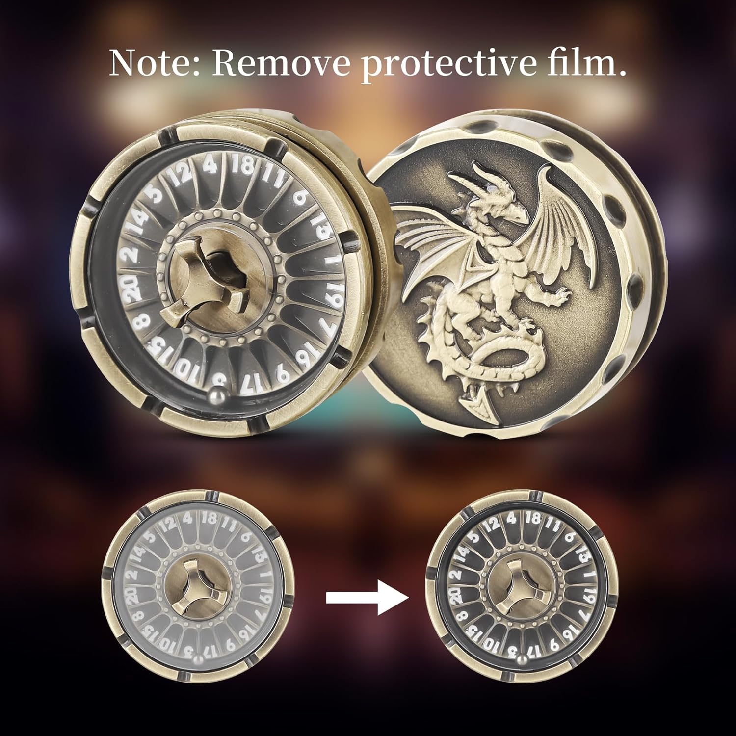 DND Dice Set with Mini Roulette Wheel – Metal D20 Roulette Dice Spinner | Unique DND Gift Set with Case for RPG & Table Games(Ancient Gold)