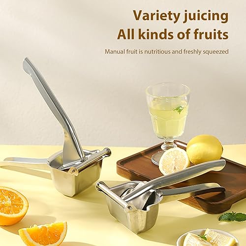 Miniatura 4 de Manual Squeeze Juicer - Manual Juice Extractor, Stainless Citrus Presser for Lemon Juicing, Handheld Fruit Crusher with 304 Stainless Steel Build,