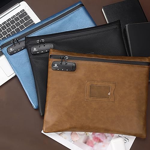 Miniatura 6 de Bolsa de notario con cerradura, 13.6 x 10 pulgadas, bolsa de suministros para notario resistente para todos los diarios, sellos, relieves,