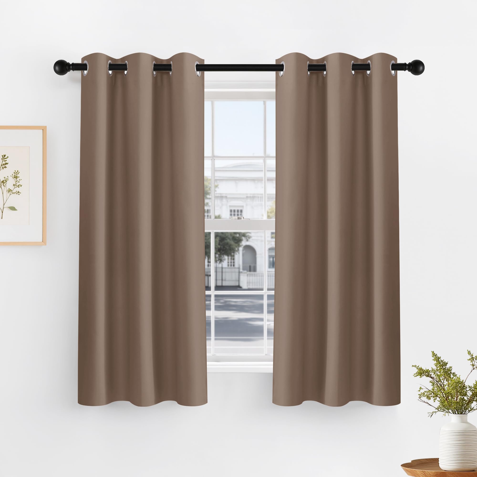 PONY DANCE Blackout Curtain Panels - Thermal Insulated Light Blocking Window Draperies Drapes Room Darkening Privacy Protect Energy Efficient for