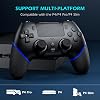 CHEREEKI Controller für PS4 Hall Joystick Wireless Gamepad Kompatibel mit PS-4/Slim/Pro 1000 mAh großem Akku Doppelvibration Bewegungssensoren Touchpad Stereo-Kopfhöreranschluss Schwarz