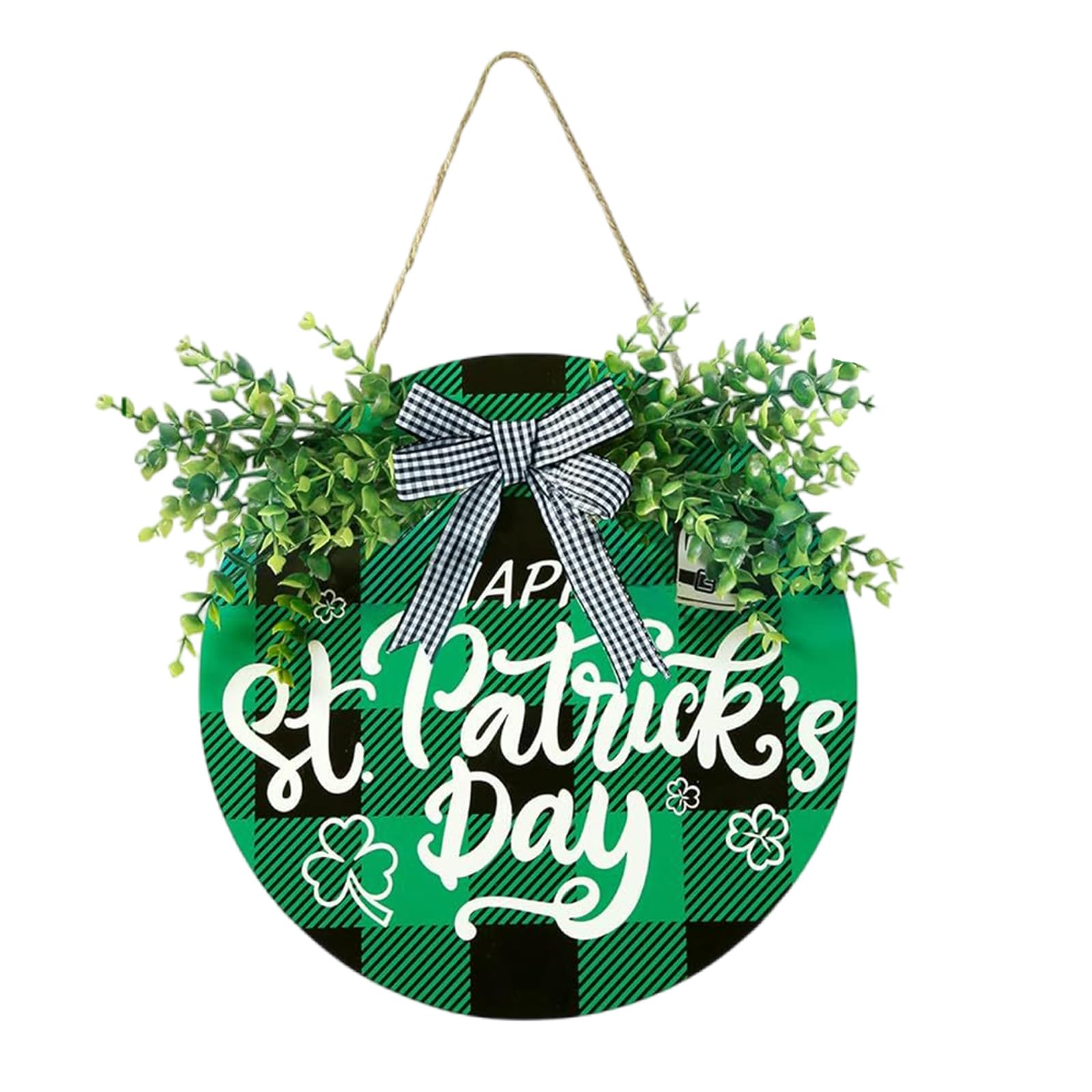 Buxuaaaa Happy Irish Festival Wood Hanging Door Sign Wood Plaques Ornament Irish Festival Welcome Sign for Indoor and Outdoor Door