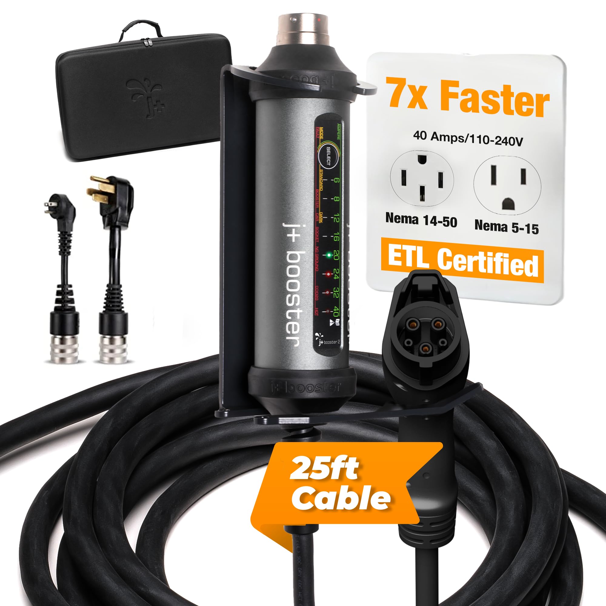 フュージョンV2 ＋ Sパック1400バッテリーセット　T45-2202-400 Amazon.com: J+ Portable Level 2 EV Charger 40 amp (J1772