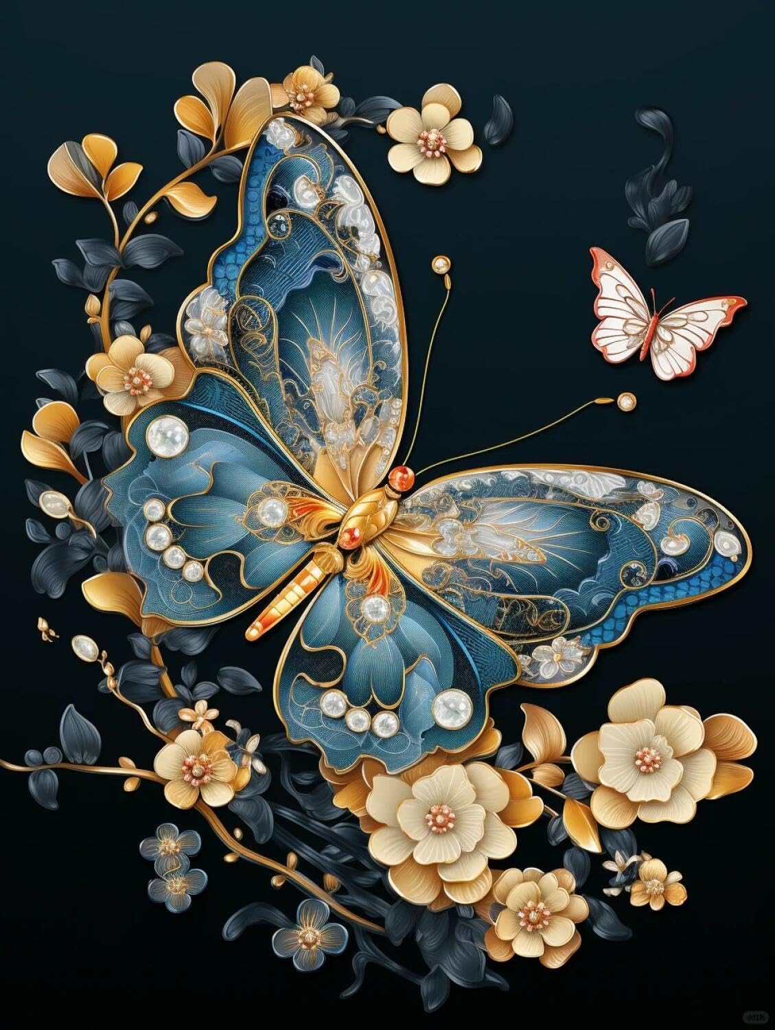 AxiangziK DIY Counted Cross Stitch Kits Fantasy Butterfly 11CT 30x40cm