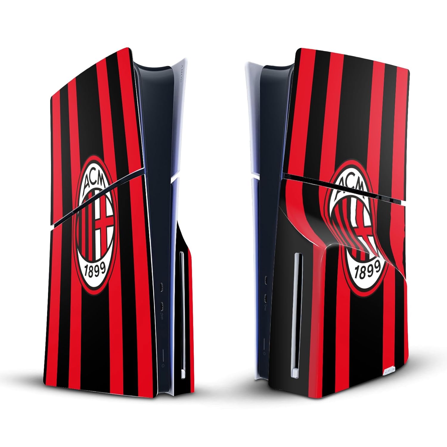 Head Case Designs Officially Licensed AC Milan Home 2021/22 Crest Kit Vinyl Sticker Gaming Skin Decal Cover Compatible With Sony PlayStation 5 PS5 Slim Disc Edition Console