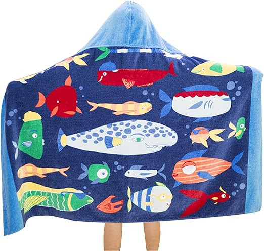Kids Bath Towels, Kids Towel Girls Boys Hooded Beach,Bathroom,Pool Swim Towels 30 × 50 INCH Large Size Ultra Absorbent Cute Cartoon Animal Full Vitality 100% Cotton Wearable Wrap for Child