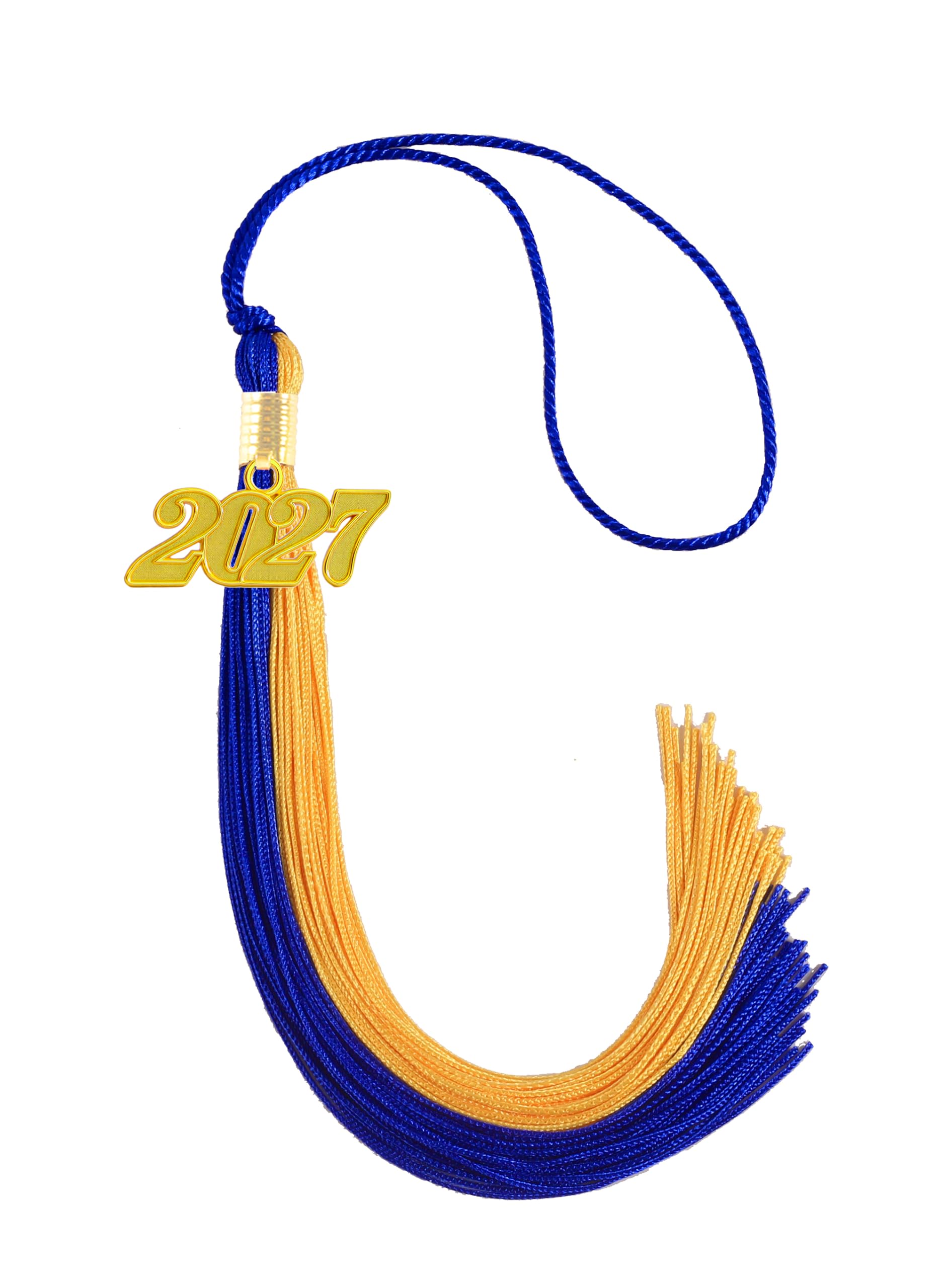 Blue and Gold Graduation Tassel 2027 for Grad Cap