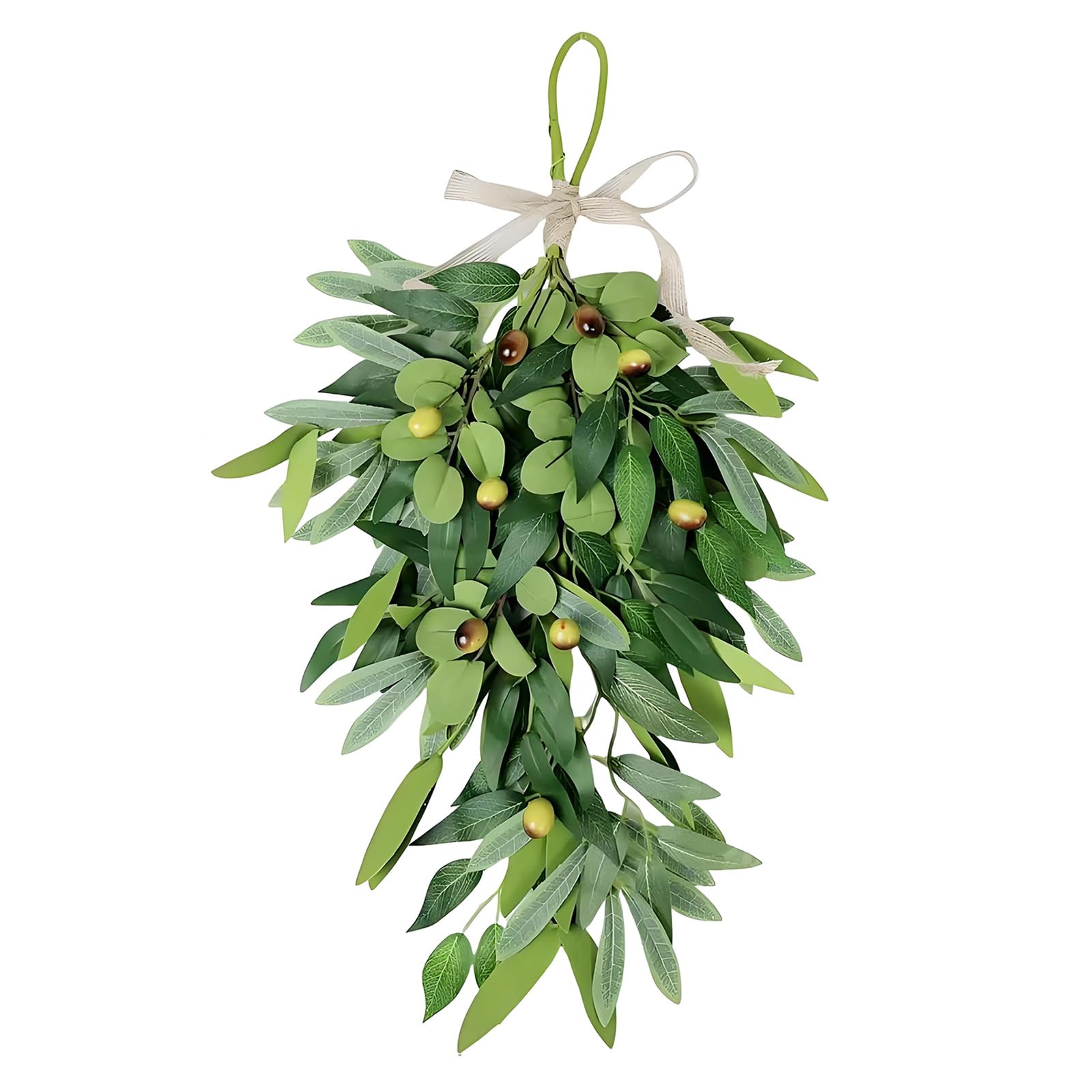 Realistic Leaves and Berries Wreath for Home Door Decors Sturdy Silk Flower Celebration Decoration Leaves Wreath Fruit