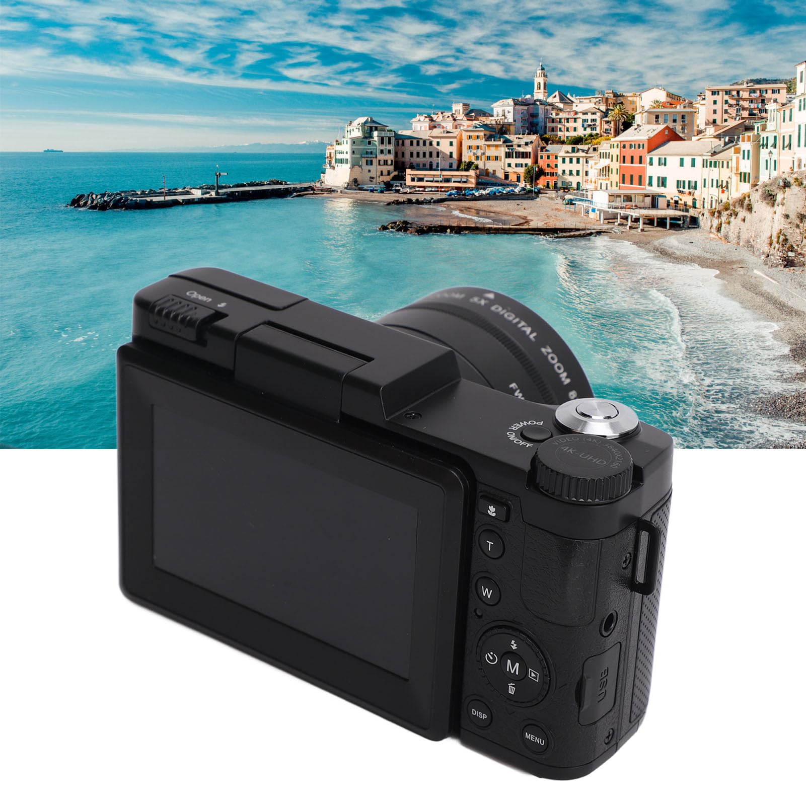 Appareil Photo Numérique 4K pour la Photographie, Appareil Photo Vlogging 48 MP avec écran Rabattable de 180 Degrés, Prend en Charge Le Zoom Optique 5X et Le Zoom Numérique 8X