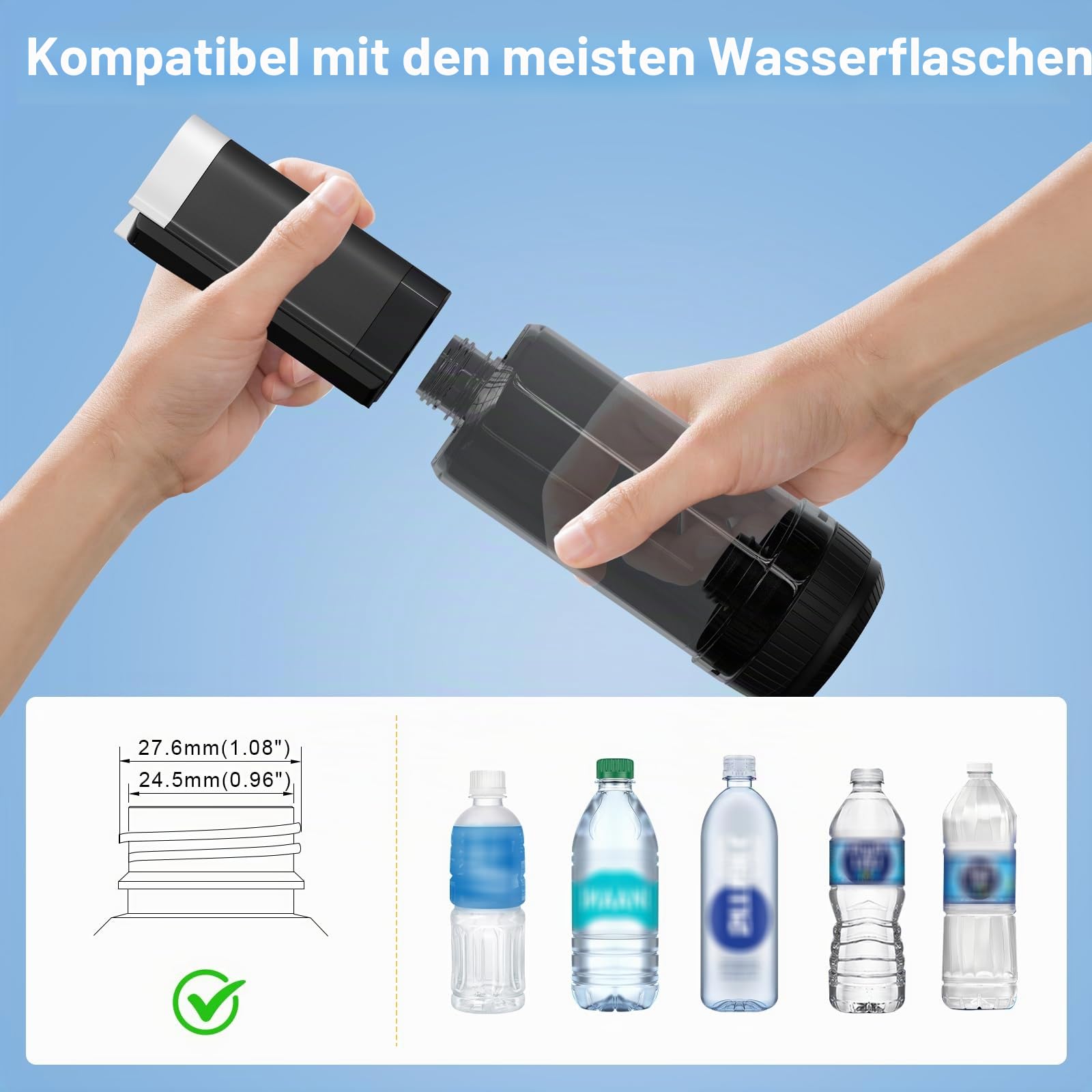 SoulBay Portable Bidet Elektrisch, 400ML Po Dusche Toilette Wochenbett Elektrische Travel Reise Bidet, USB-C Wiederaufladbar IPX6 Wasserdicht Tragbares Popodusche für Baby Frauen Mann Unterwegs
