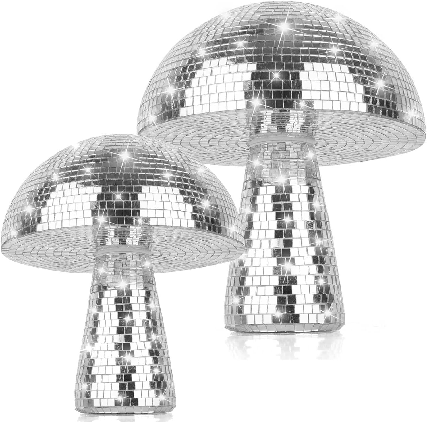 Mushroom Disco Ball Silver Disco Ball Silver Mushroom Mirror Glitter for Home Decorations Stage Props Party Items and Accessories School Parties Play Accessories [Energy Class E]