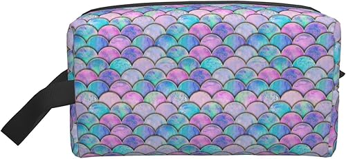 Neceser de viaje, bolsa de maquillaje de viaje multicolor de mármol, bolsa de cosméticos de viaje portátil de gran capacidad para mujeres y hombres,