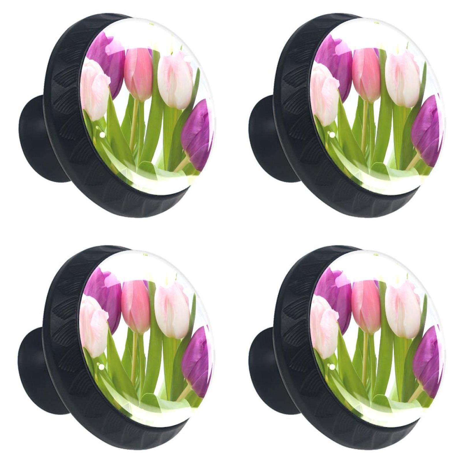 Boutons de meuble ronds en verre tulipe 30mm pour placard et tiroir cuisine