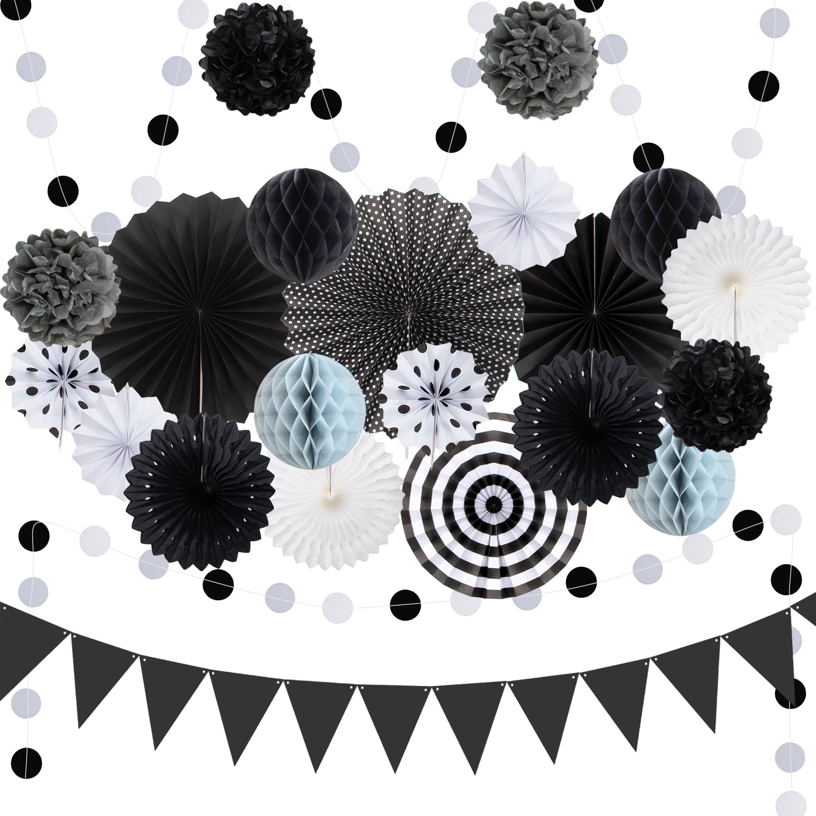 Black Gray Party Decoration for Birthday Bridal Shower Wedding Graduation
