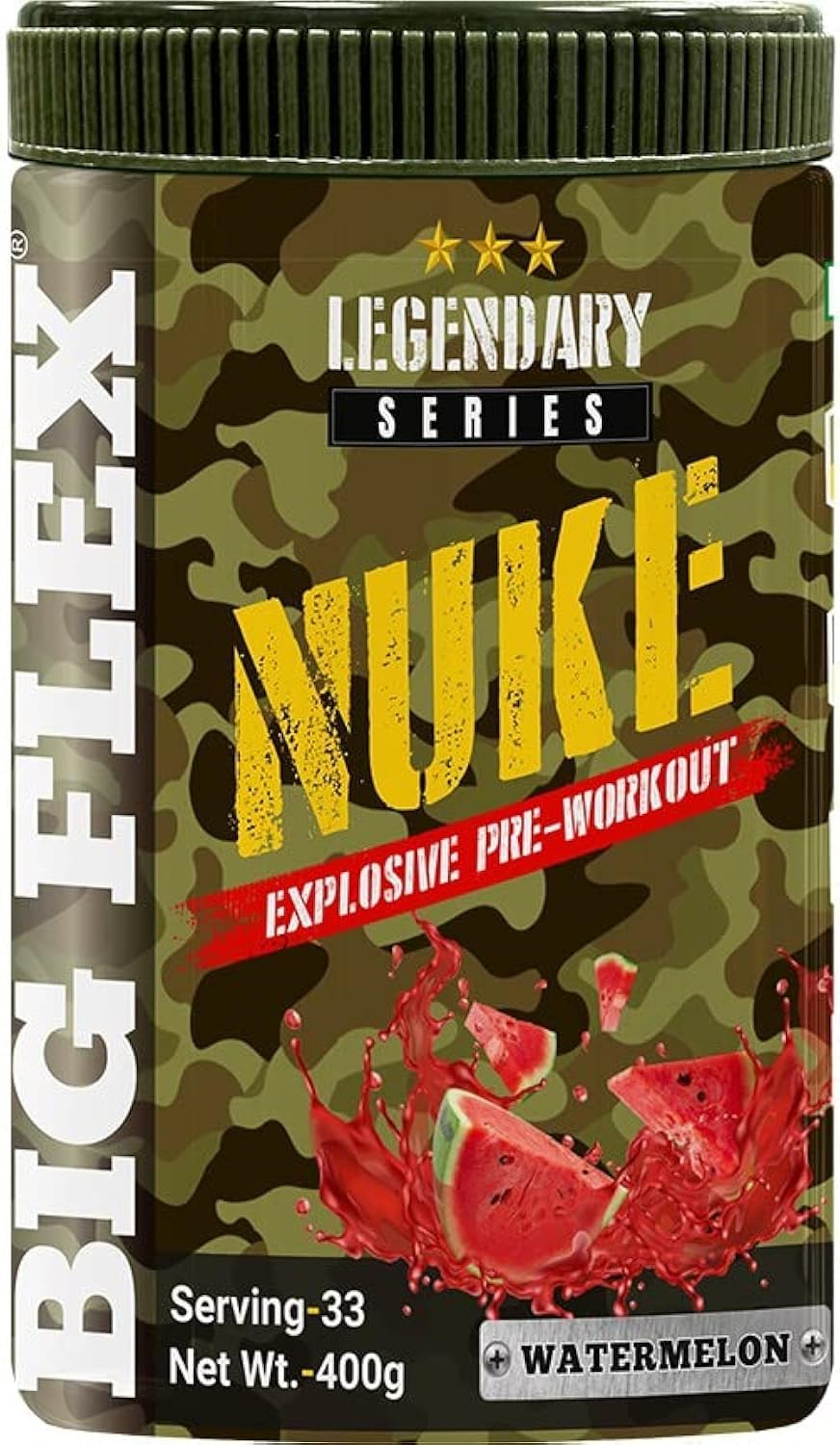 Bigflex Nuke Pre Workout Powder| 33 Servings |Energy Booster| |Muscle Pump| |Strength Improvement| Preworkout For Men | Pre Workout For Women (Watermelon, 400 gm) (B08S7DCXR3) Amazon Price History, Amazon Price Tracker