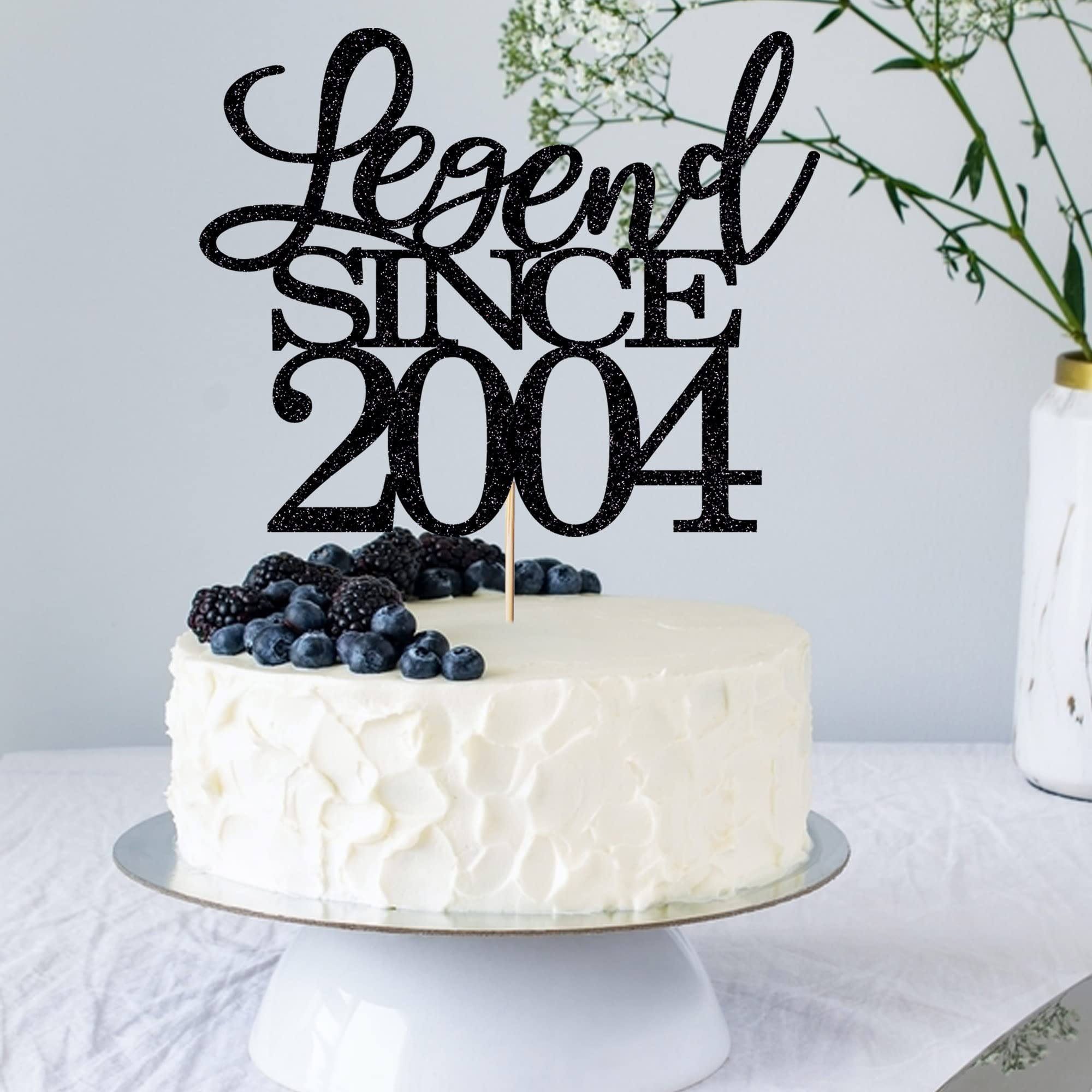Migeaks 'Legend Since 1974' 50th Birthday Cake Topper - Black Glitter Cardboard Decoration - View #11