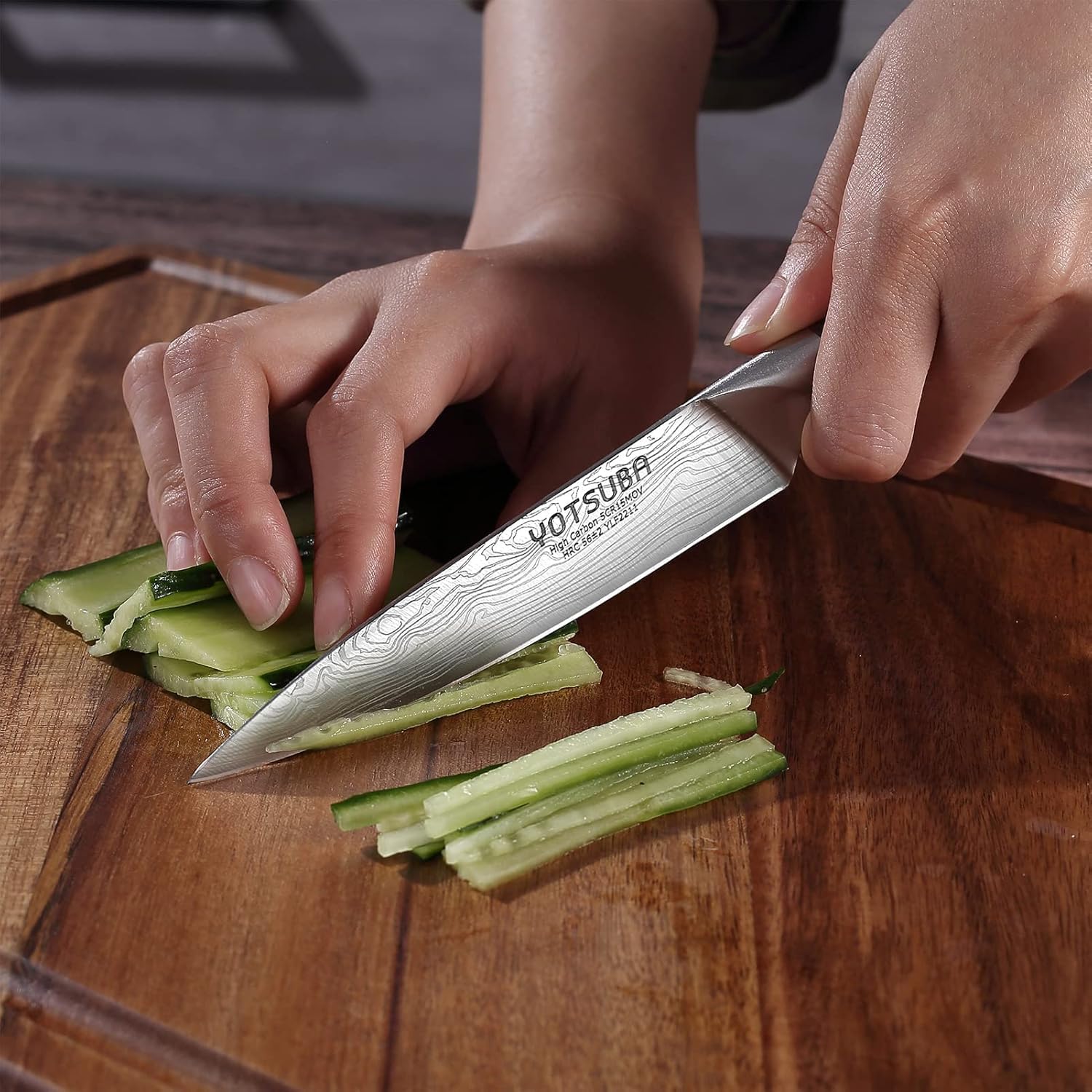 YOTSUBA Cuchillo de Cocina de 12.7 cm, Pequeño Cuchillo de Chef Para Picar, Rebanar, Pelar y Rebanar Frutas y Verduras, Acero Alemán de Alto Carbono, Cuchillo de Mesa Afilado