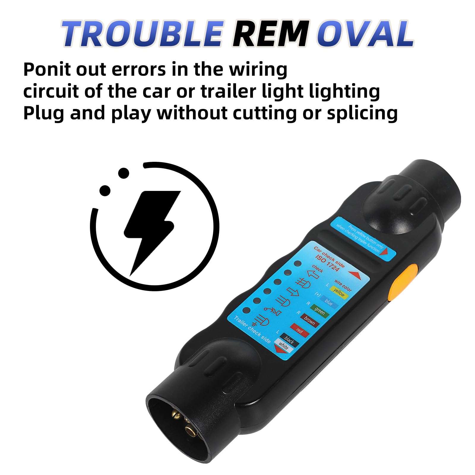 Yuanjoy 7 Pin Trailer Tester, 12v For Diagnosing Trailer Tail Lights, for Motorhomes, Caravans, Golf Carts and Many Other Vehicles - Image 4