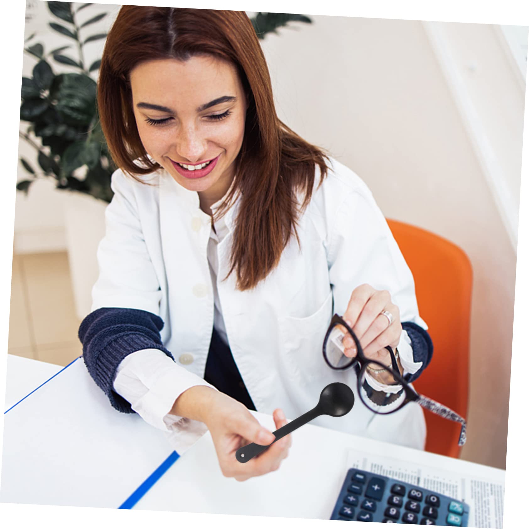 HOMOCONO 5 Pcs Vision Test Patch Eye-Shielding Spoon Eye Occluder Tool Light Plastic Spoon Non-Skid Design