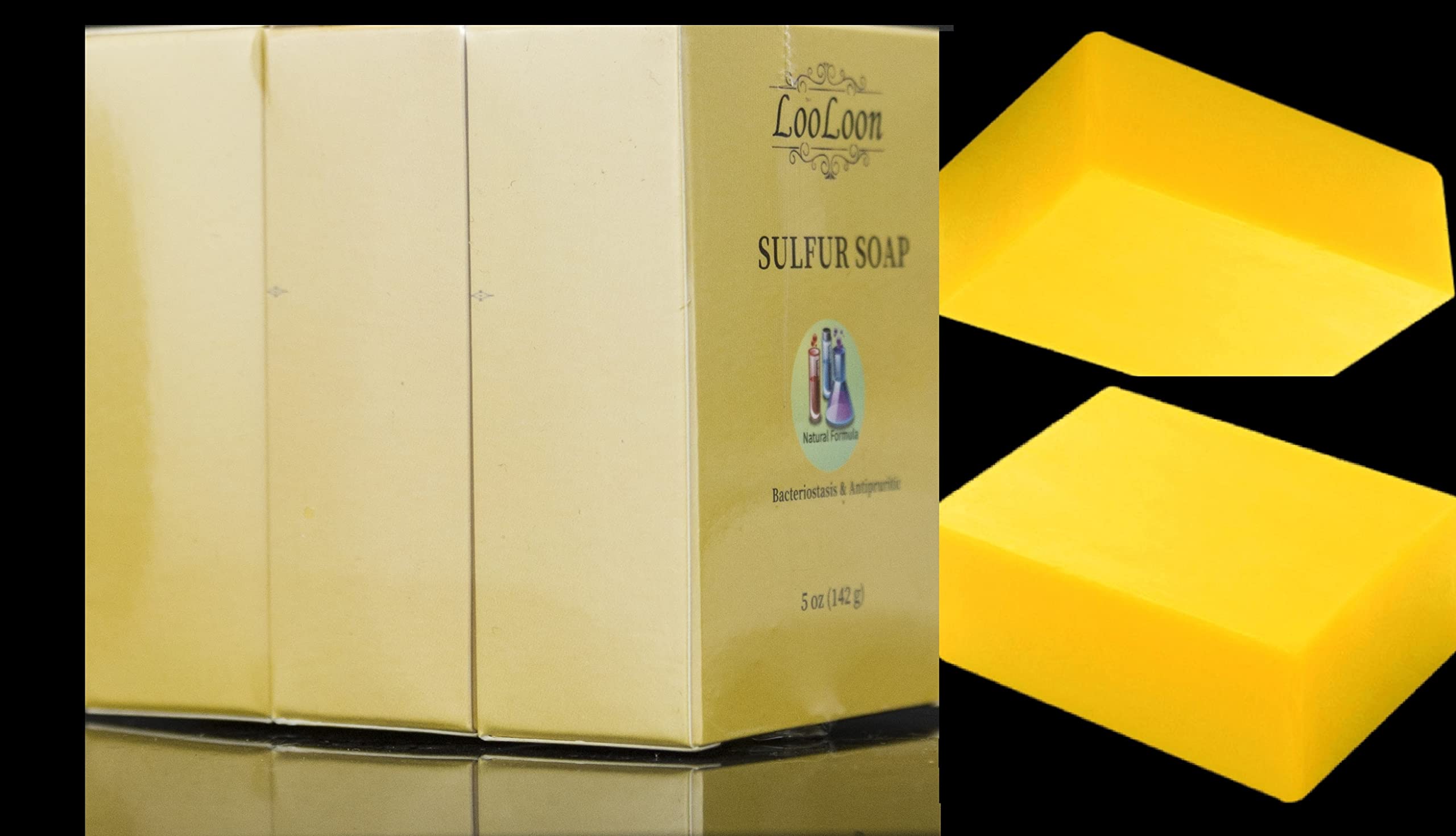 Sulfur Soap for Acne, Eczema, Dry Skin, 5 Oz X 3 Bars: 10% Sulfur Bar Soap with Turmeric for Radiant and Beautiful Skin; Sulfur Soap for Face and Body