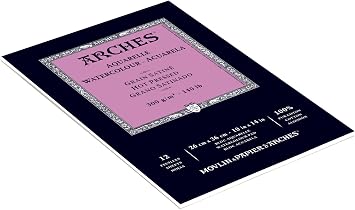 Arches 400014958 Watercolor Pad, Hot Press, 10" x 14"