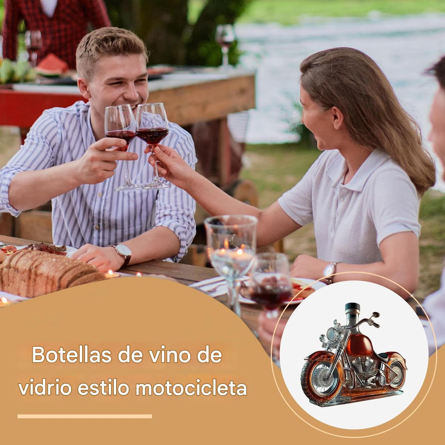 Decantador de Vino Aerador Estilo Motero Botella Divertida Dispensador Licor Regalo Hombre Motocicletas