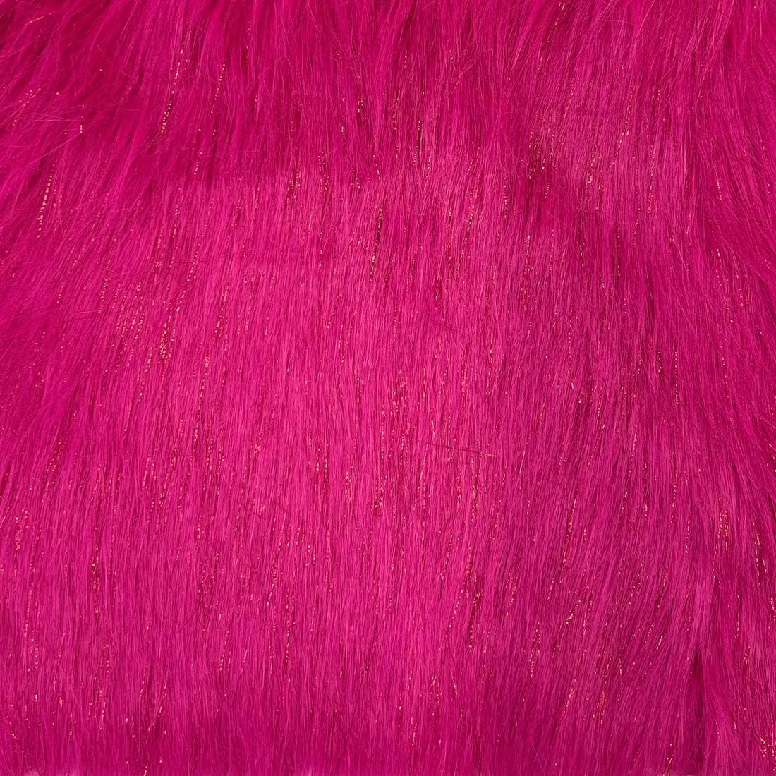 Black Tinsel Sparkle Glitter Long Pile Shaggy Faux Fur Fabric - Sold by The Yard - 60"