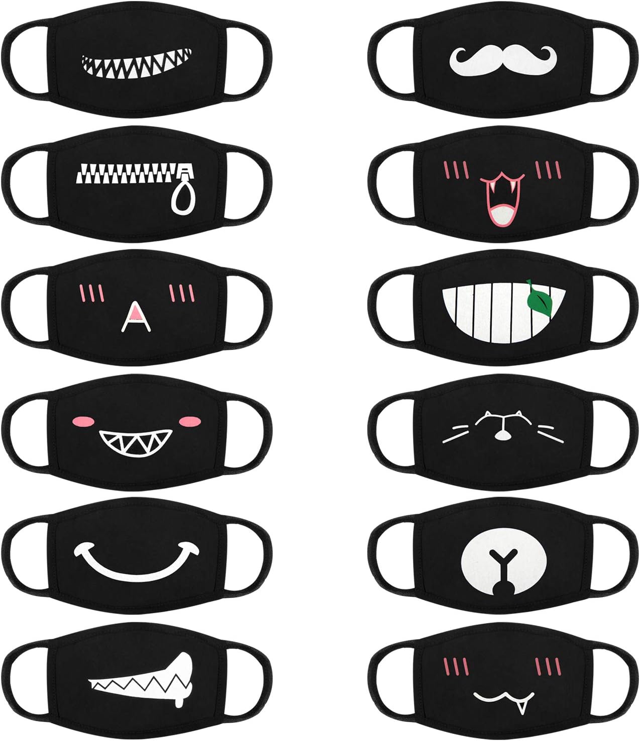 Colovis Mouth Mask Anime Unisex Cotton Black Half Face Anti Dust for Men and Women (12)