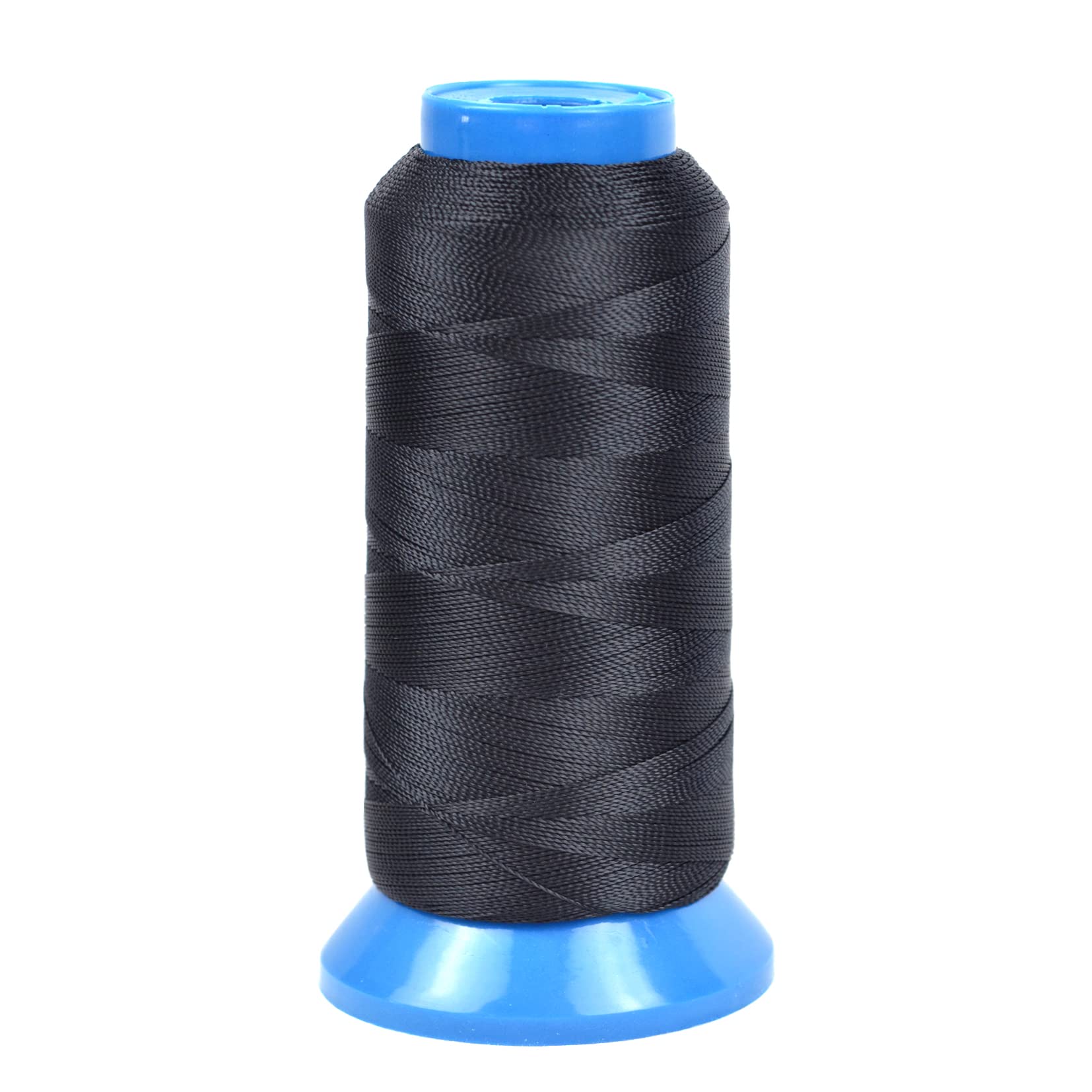 Black Weaving Thread 1500 Yards 210D High Strength Polyester Thread for Wig Making & Hair Extension Sewing (Black)
