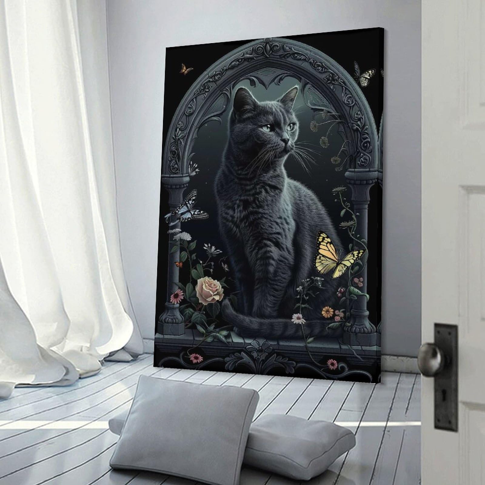 Junmoney Chartreux Wall Art Print 20x30inch(50x75cm), for Hallway, Entryway Or Landing, Wall Decor to Refresh Empty Corners, for Cosy Room Updates