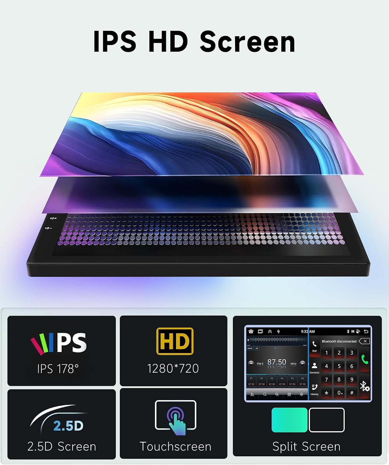 8 CORE 6G+128G Car Radio Stereo for Honda Accord 2003-2007 with Wireless CarPlay/Android Auto, 10.1 Inch 1280 * 720P IPS Touch Screen Android 13 GPS WiFi 32-Band DSP Bluetooth AHD Rear Camera