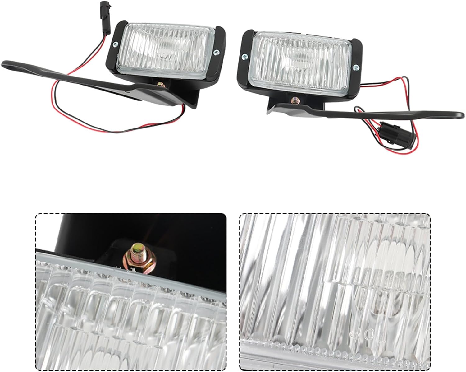 Silscvtt 1 Pair Front Fog Lights Assembly Replacement for Chevy C/K 1500 1988-1998 w/Bracket and Wiring Left and Right Side GM2592106