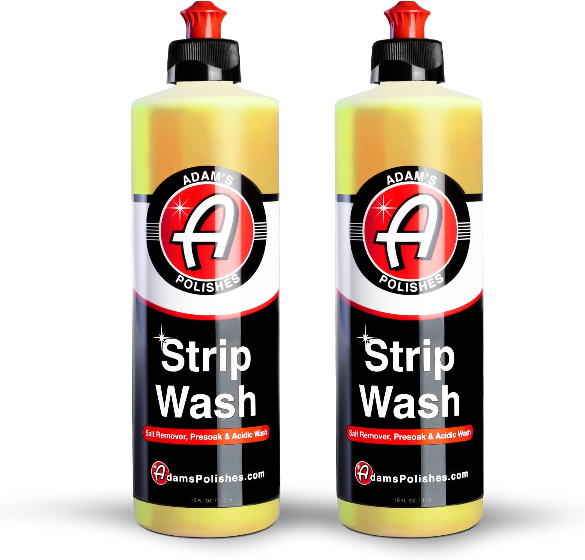 Adam's PolishesStrip Car Wash Soap (16 oz) - Sealant & Car Wax Remover Shampoo Salt Remover, Presoak, & Acidic Wash | Use In Car Cleaning Kit, Foam Cannon, Foam Gun (16 fl. oz (2-Pack))