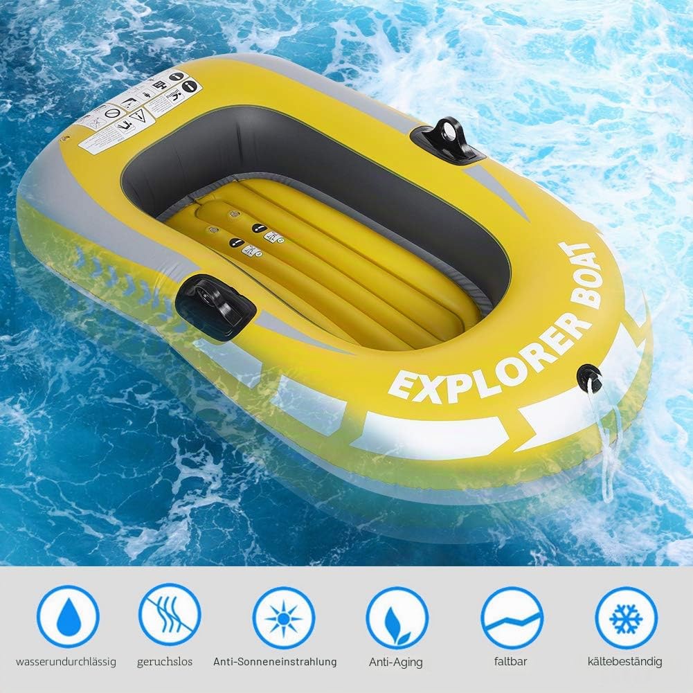 aufblasbares Schlauchboot, leicht zu tragen, PVC-Kajak, dauerhaft, sicher, familienfreundlich, für Angeln, Driften, Familien, Wassersport