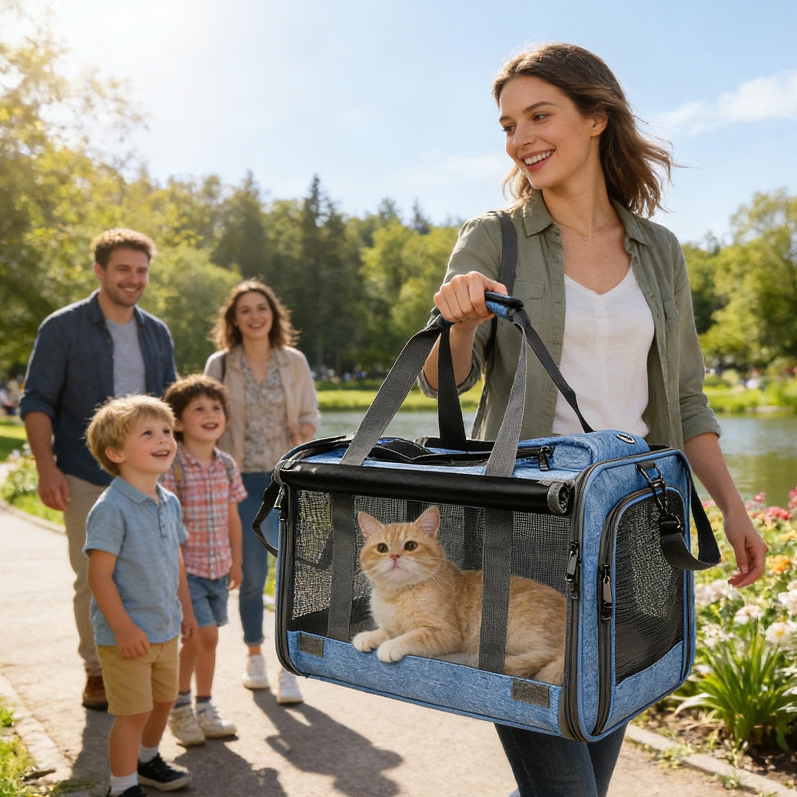 -Tragetasche Bis zu 9 kg, atmungsaktive Reisetasche | Transportbox für Katzen Für Motorrad, Camping, Flugzeug, Auto, Tierarzt & Outdoor-Abenteuer
