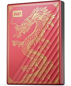 WD2TB My Passport Ultra Portable Hard Drive, Limited Edition Red Dragon Drive, USB-C, with Backup Software and Password Protection - WDBRHB0020BRD-WESN
