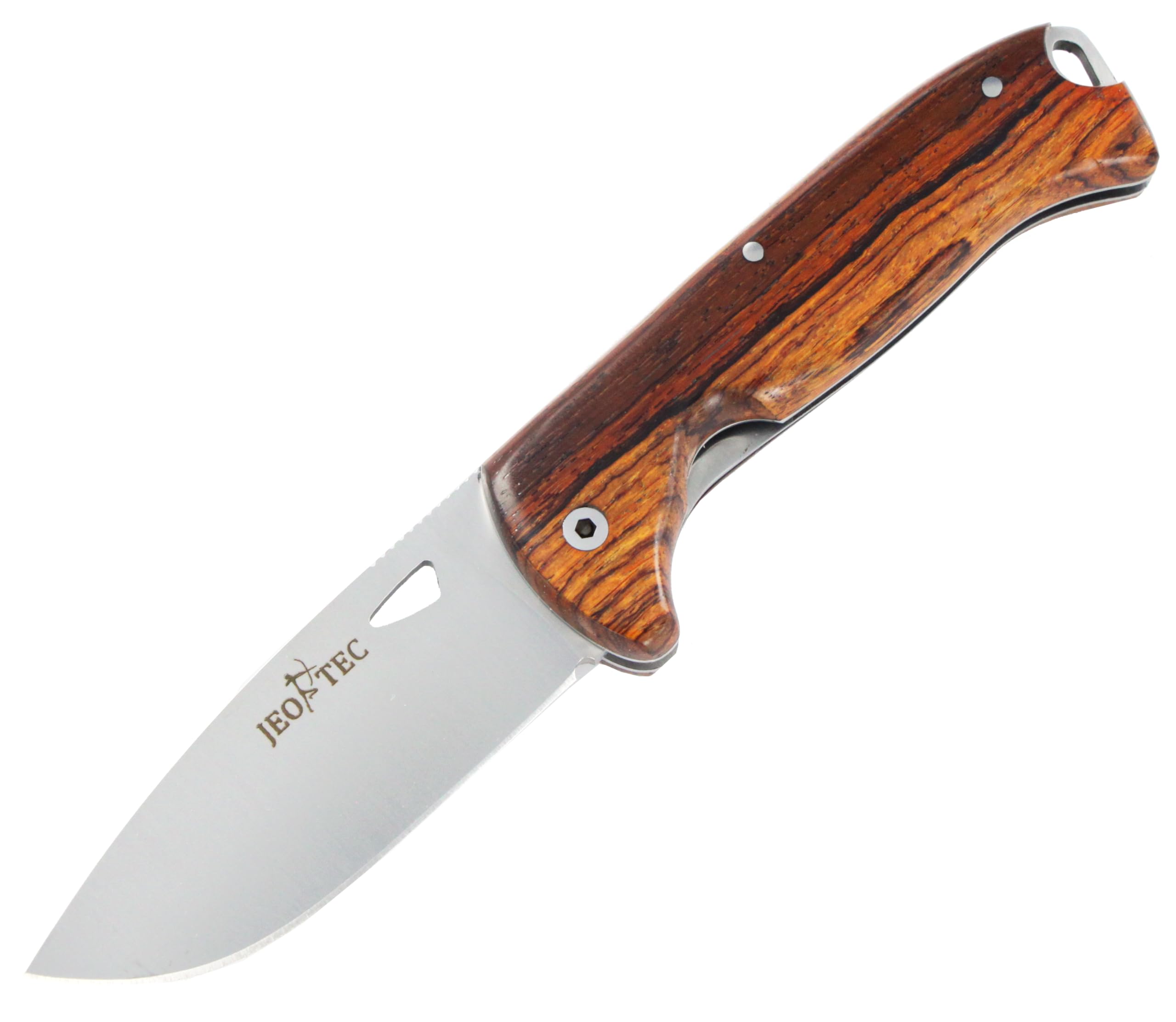 JEO-TEC Nº47 nóż survivalowy myśliwski polowanie na górski Bushcraft Camping Outdoor Camping - Pokrowiec - Stal MOVA 58 - Wyprodukowano w Hiszpanii