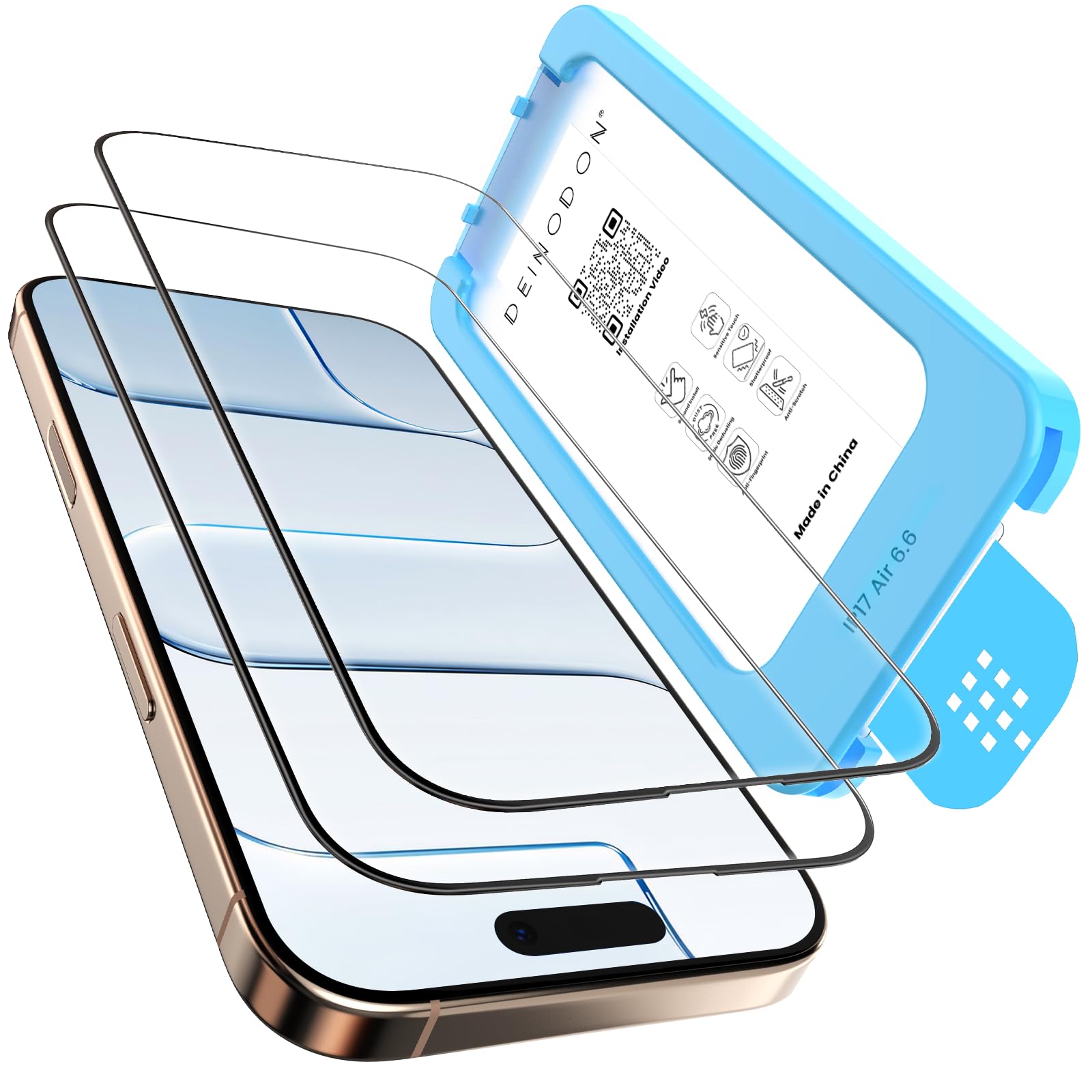 DEINODON Panzer Schutz Glas für iPhone X/XS/12/13/14/15/16/17