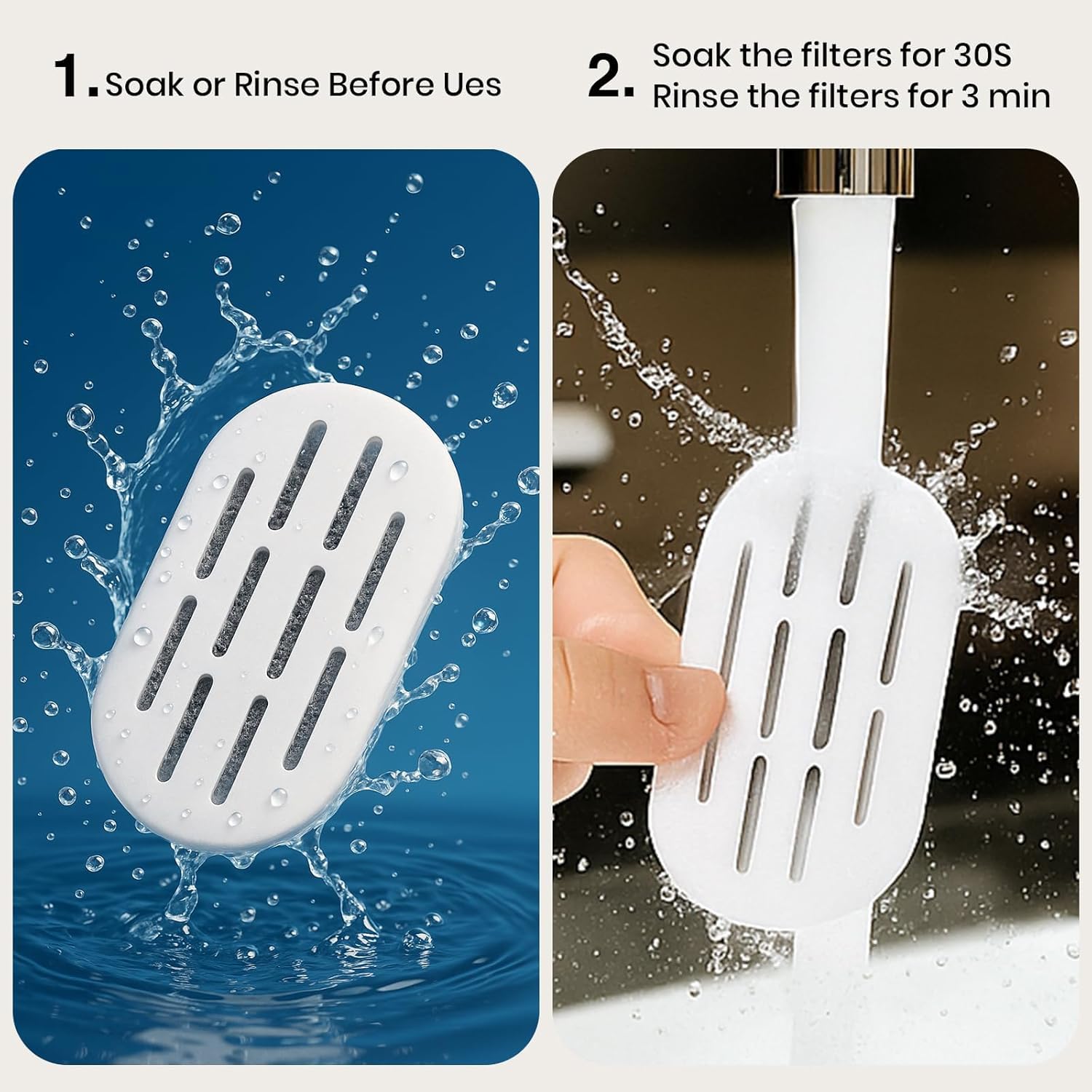 DOOOB Filtri per fontane d'acqua per gatti, confezione da 24, compatibili con fontana d'acqua DOOOB in acciaio inox, filtri per fontane d'acqua per animali domestici (12 filtri e 12 spugne), 60 grammi