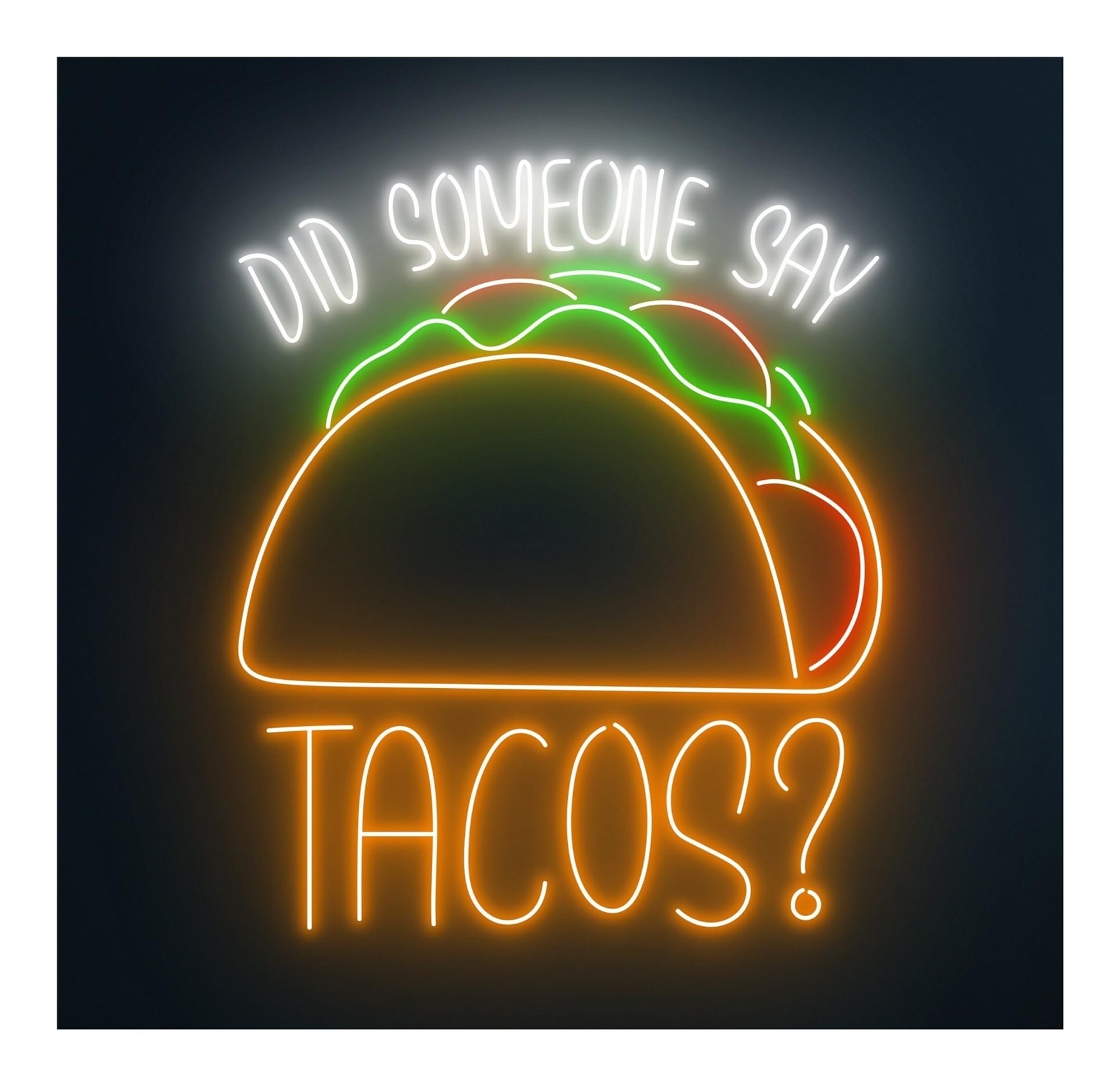 RONGCH Hanging Art Signs Did Someone Say Tacos Neon Sign Led Light Mexican Food Wall Decor Restaurant Storefront Window Display Business Entrance 68cm