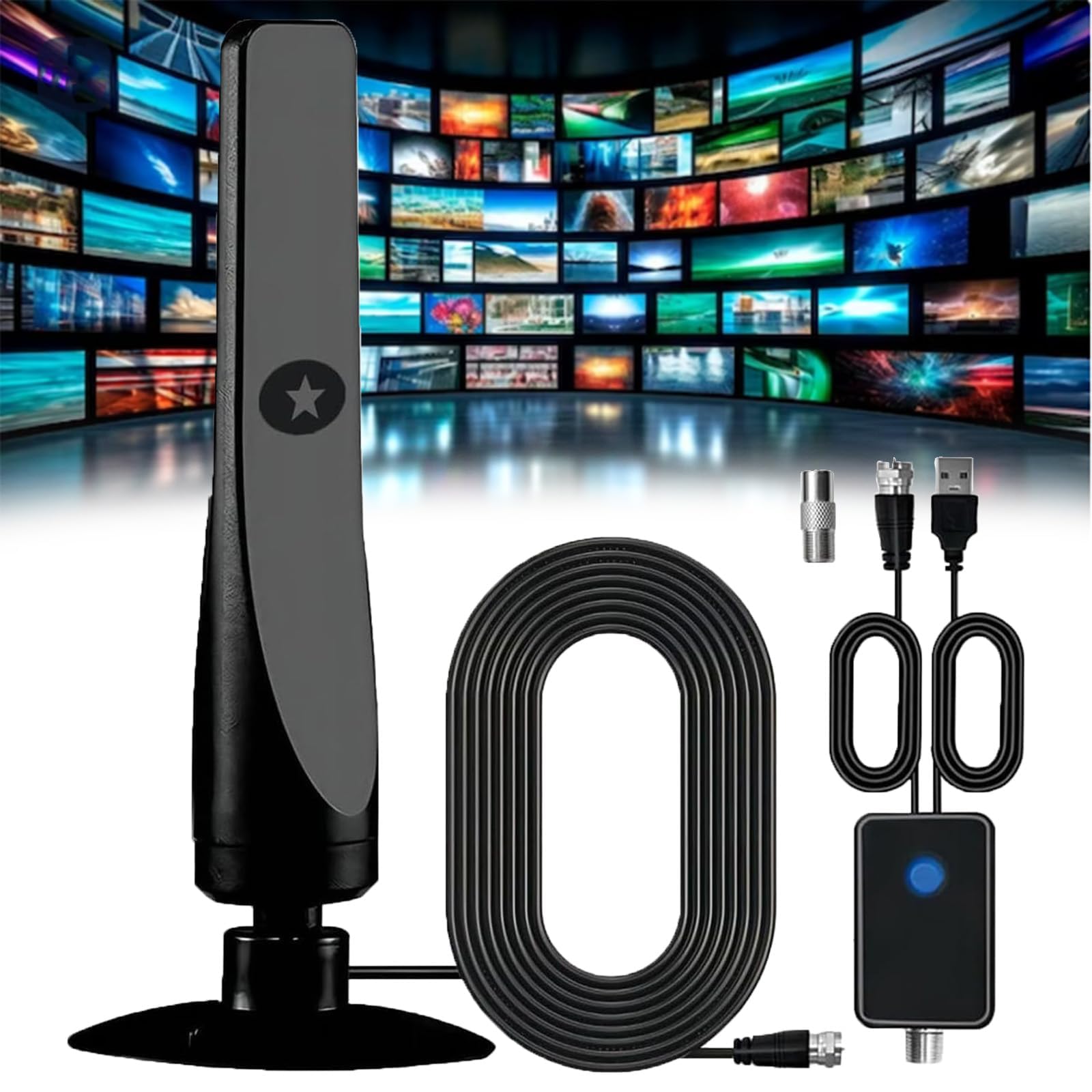 Antenne TV Numérique HD Extérieure – Prend En Charge La Réception