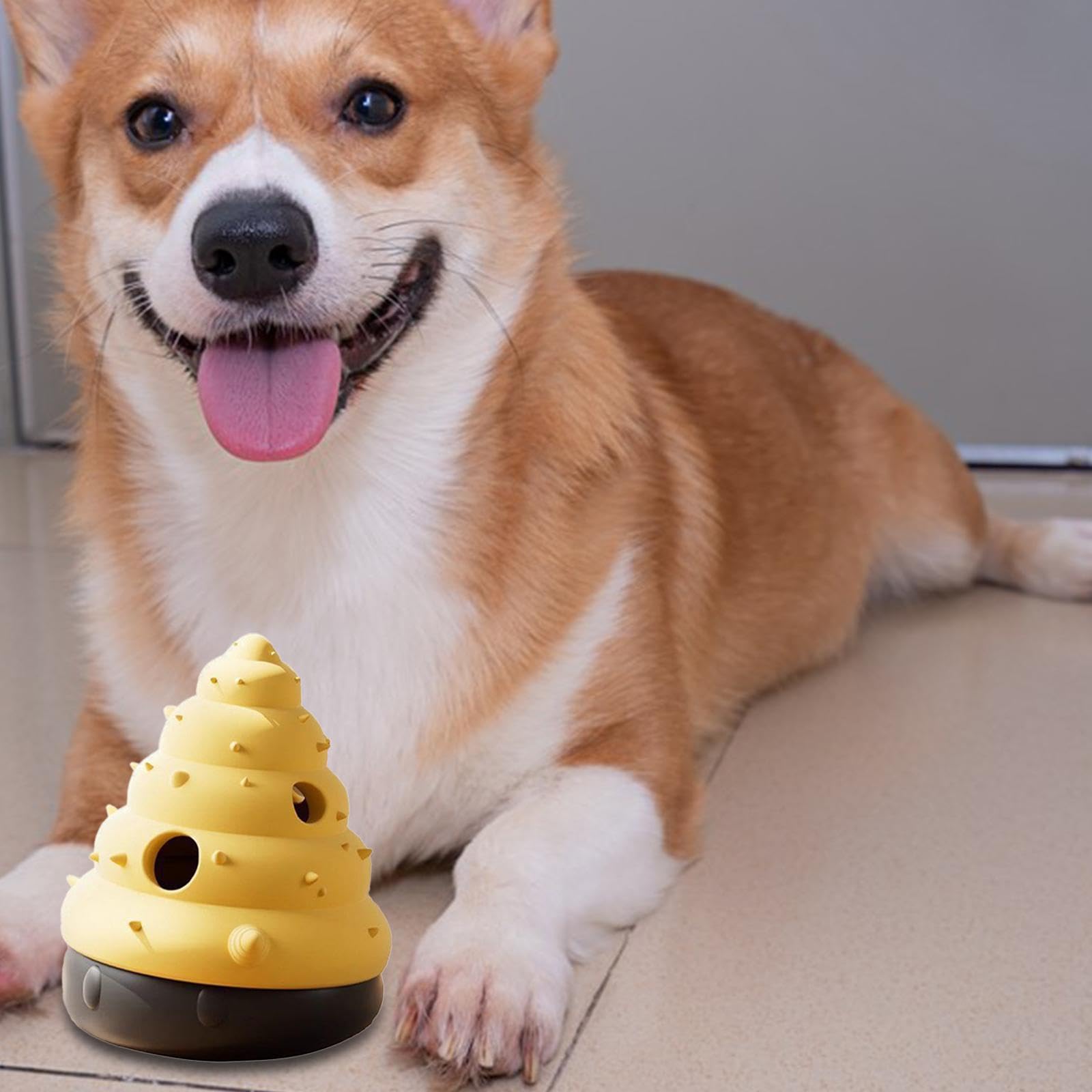 F Fityle Balle Distributrice de Friandises pour Chien Jouet Distributeur de Croquettes Puzzle Éducatif en Silicone Anti-Morsure Adapté à La Mastication Réducti, Conque