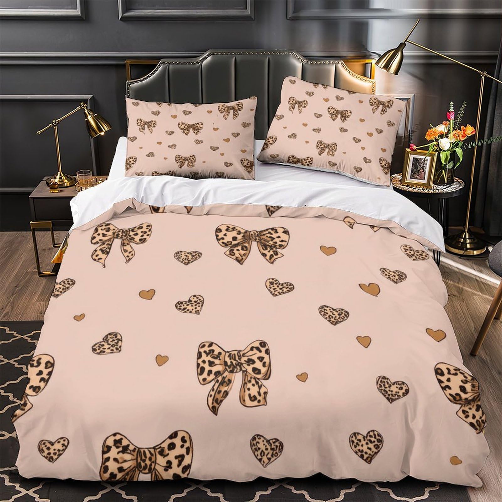 Parure de lit 3D léopard hypoallergénique pour un sommeil sain sans irritations en lit simple