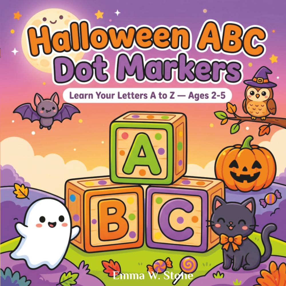 Halloween ABC Dot Markers: Learn Your Letters A to Z — A Cute, Not-Scary Activity Book for Toddlers and Preschoolers Ages 2-5 (Not-Scary Halloween Kids Series)