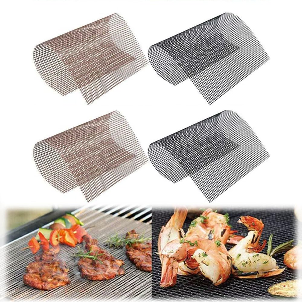 WIOOYIUU グリルシート 33×40cm 4枚セット メッシュシート ガラス繊維 クッキングマット BBQ オーブン用