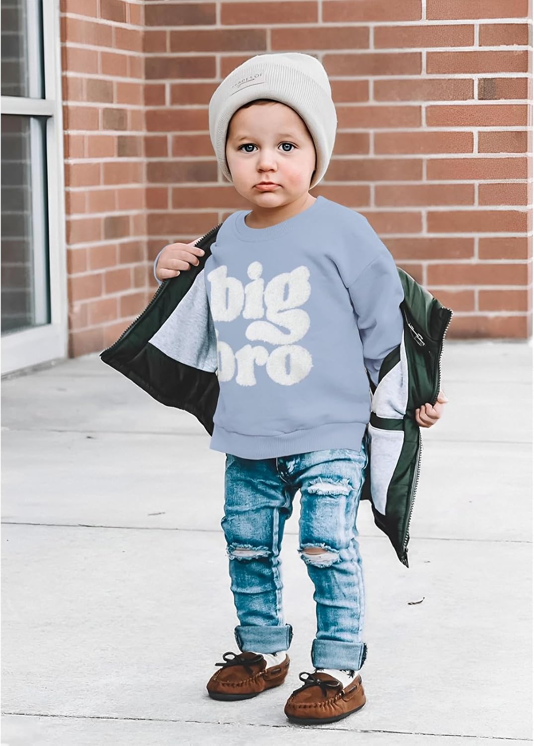 Big Bro Sweatshirt Toddler Baby Boy Big Brother Announcement Pullover Kid Crewneck Long Sleeve Casual Outfit - Image 3
