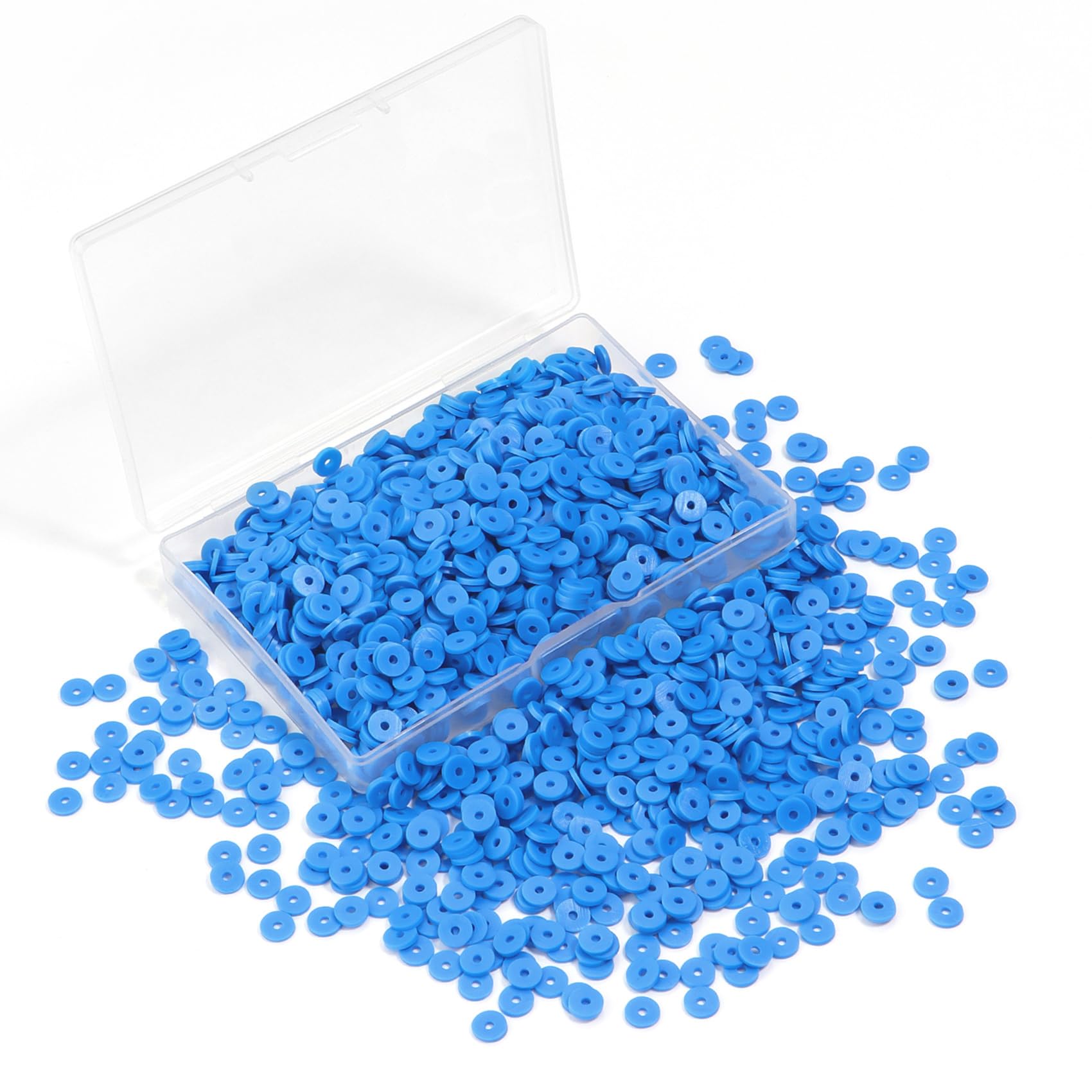 Hiswan Sapphire Blue Polymer Clay Beads, 6mm Heishi Bead for Jewelry Bracelets Necklace Making 1000PCS, Small